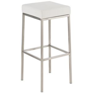 CLP Tabouret de bar Montréal 80 , Acier inoxydable/Blanc