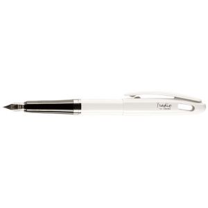 Stylo plume Pentel Tradio Vernis Pointe moyenne Blanc