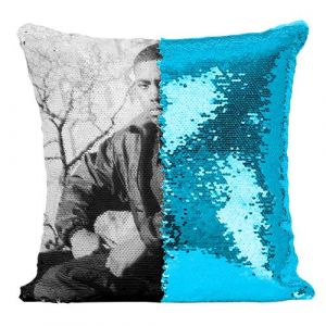 Fabulous Housse de Coussin &agrave; Sequin - Paillettes Turquoise Nas Rapper Brooklyn [40 x 40 cm]