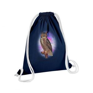 Fabulous Sac de Gym en Coton Bleu Whomst've Chouette 12 Litres