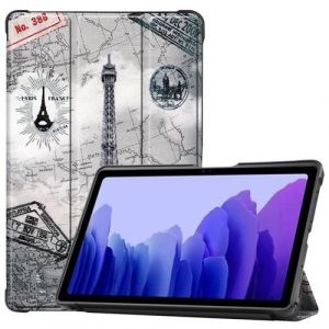 Housse etui coque pochette simili cuir pour Samsung Galaxy Tab A7 T500 / T505 (10,4 pouces) - TOUR EIFFEL - htdmobiles