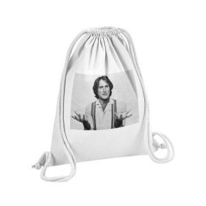 Fabulous Sac de Gym en Coton Blanc Robin Williams Portrait Noir & Blanc 12 Litres
