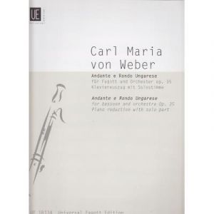 Partitions classique UNIVERSAL EDITION WEBER C.M. VON - ANDANTE E RONDO UNGARESE OP. 35 - BASSON, PIANO Basson