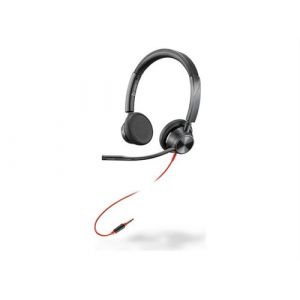 Poly Blackwire 3225 - Blackwire 3200 Series - micro-casque - sur-oreille - filaire - USB, jack 3,5mm - noir - Certifié Skype, certifié Cisco Jabber, Certifié Avaya