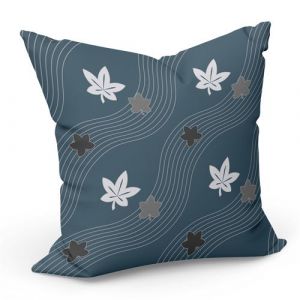 Fabulous Housse de coussin Multicolore Feuille d'erable Motif Japonais Bleu [40x40 cm]