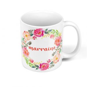 Fabulous Mug c&eacute;ramique Marraine Aquarelle Frise Fleurs