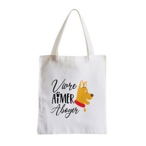 Grand sac pour shopping Vivre aimer aboyer chien