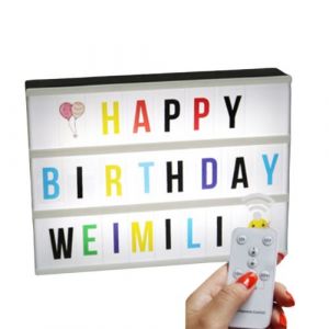 Boite Lumineuse Message avec 252 Lettres&Symboles et Télécommande FONGWAN pour Décoration Anniversaires, Fête, Anniversaires - Noir