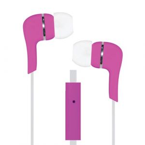 Kit Piéton Stéréo Clear Sound Câble Plat Léger avec Micro Schneider Blanc / Rose