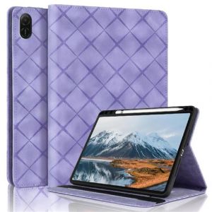 Coque pour Honor Pad X8 Pro 11.5 Pouces 2023 Motif Carr&eacute; Tablette Etui PU Cuir Housse de Protection avec Multi-Angles ZURSANA Violet