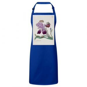 Fabulous Tablier Cuisine Premium Bleu Iris Papillons Chenilles Illustration Botanique