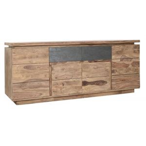Commode, meuble de rangement en bois de Sheesham coloris naturel - Longueur 175 x Profondeur 45 x hauteur 72 cm -PEGANE-