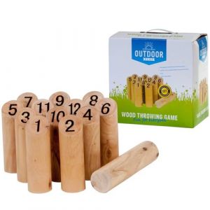 OUTDOOR PLAY Jeu d'ext&eacute;rieur en bois &agrave; num&eacute;ros Kubb