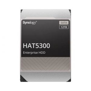 Synology HAT5300 - Disque dur - 12 To - interne - 3.5" - SATA 6Gb/s - 7200 tours/min - mémoire tampon : 256 Mo - pour Deep Learning NVR DVA3221; Disk Station DS1621, DS1821; RackStation RS1221, RS3621, RS4021