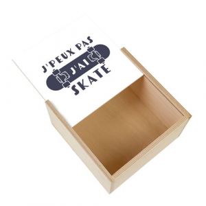 Boite Coffret en Bois - Fabulous - J'peux pas j'ai skate (11 x 11 x 3,5 cm)