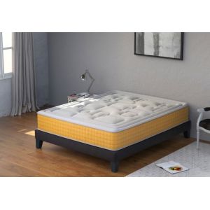 Ensemble pr&ecirc;t &agrave; dormir BEAUMONT 90X190 - Matelas m&eacute;moire de forme 24 cm & Sommier 24 Lattes - Fabrication fran&ccedil;aise