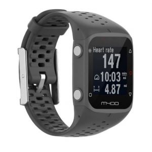 Strap-it Bracelet silicone - compatible pour Polar M400 / M430 (gris foncé)