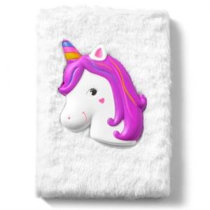 Agenda licorne avec date à personnaliser fourrure squishy
