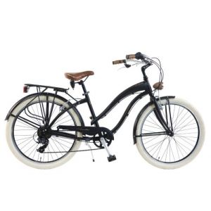 Vélo Cruiser Femme - Via Veneto By Canellini Aluminium Noir - Bicyclette Ville Retro Vintage