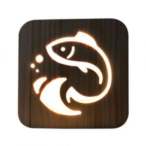 Led Bois Veilleuse Patte de Chien de Chat Animale Lion Animaux En Forme de Lampe de Bureau Usb 3D BT058