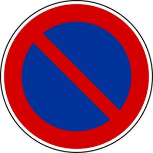 Stationnement interdit - Autocollant vinyl waterproof - Diamètre de 200 mm