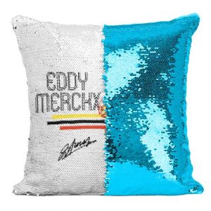 Fabulous Housse de Coussin &agrave; Sequin - Paillettes Turquoise Eddy Merckx Vintage [40 x 40 cm]
