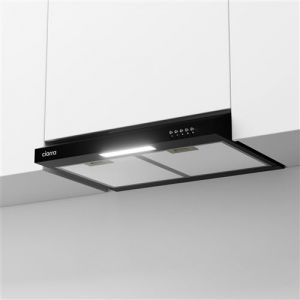 CIARRA Hotte visi&egrave;re 60cm - Classe A+ - 1* Filtre &agrave; charbon - 220m&sup3;/h - 3 vitesses - Recyclage & Evacuation - Hotte aspirante casquette - Noir