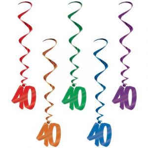 Guirlandes anniversaire 40 ans multicolores (x5)