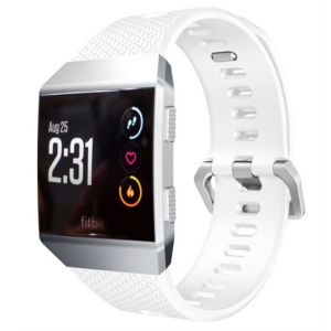 Strap-it Bracelet silicone - compatible pour Fitbit Ionic (blanc)