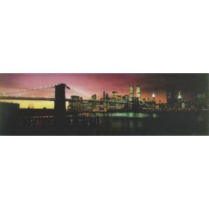 Poster New York Brooklyn - coucher de Soleil 53 cm x 158 cm