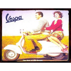 FORME Plaque métal de collection Vespa The Den of the Vespa - Jaune - 23 x 17.5 cm