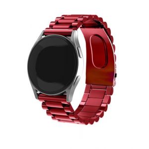 Strap-it Bracelet acier - compatible pour Samsung Gear Sport (vin rouge)