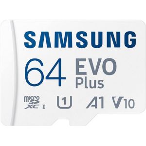 Carte M&eacute;moire Micro SD Samsung Evo Plus Micro SDXC 64 Go A2 U3 Classe 10 MB-MC64KA/EU 130 Mo/s Adaptateur Version 2021