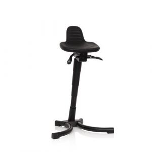 Tabouret assis-debout / Tabouret de travail TOP WORK 34 Noir Mousse Métal hjh OFFICE