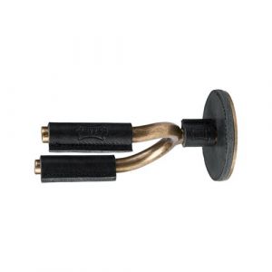 Levy's FGHNGR-BRBK - Stand mural en fer forg&eacute; laiton avec protections en cuir noires