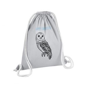 Fabulous Sac de Gym en Coton Gris Super Chouette 12 Litres