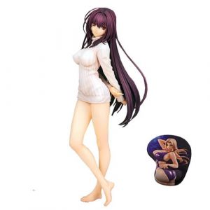 Figurine d'anime Fate/Grand Order - Scathach Loungewear Mode Figurine en PVC de haute qualité 24 cm avec tapis de souris Tsunade