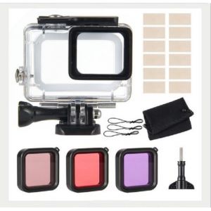 Kit de fixation 6 in 1 GoPro,etui de protection et Filtrer et insert anti-buée pour GoPro Hero 5/ 6/ 7 Black