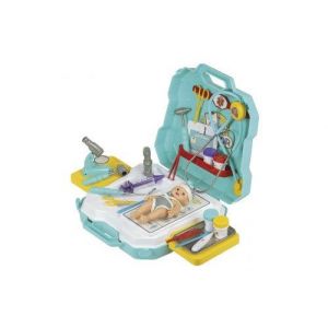 Valise centre pediatrique avec poupon 18 cm - malette soins docteur - set medical poupee - accessoires nursery