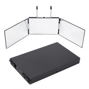 Miroir 3 Faces Coiffure Rasage LINFE , Suspendu RéTractable RéGlable Miroir de Douche - Noir