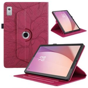 Coque pour Lenovo Tab M9 9 Pouces 2023 TB-310FU &Eacute;tui Support Rotatif &agrave; 360 Degr&eacute;s PU Cuir Housse de Protection Portefeuille Tablet ZURSANA Rouge