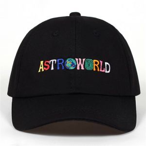 Casquette de baseball brodée astroworld rappeur Travis Scott album casquette Soft top noire