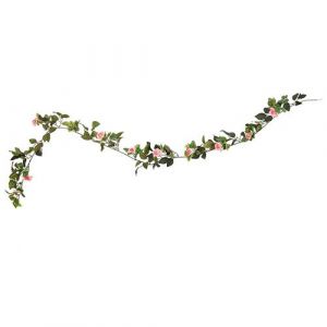 guirlande artificielle tige rosier 1.85m rose - artifetes 92294
