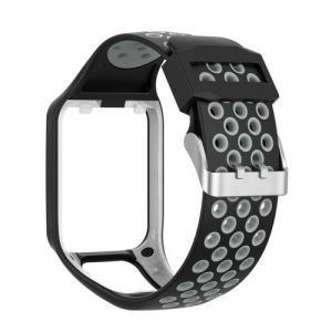 Bracelet en silicone pour TomTom Spark Runner 2/3 Golfer2 - Blanc&Noir