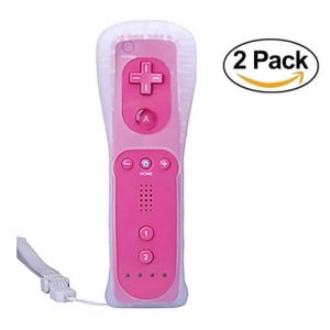 2pcs Manette Wiimote rose pour Nintendo Wii et Wii U -QUMOX®