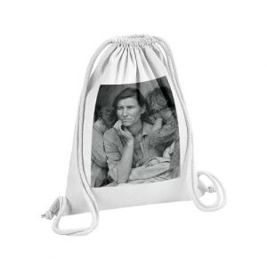 Fabulous Sac de Gym en Coton Blanc Photo Mère et ses Enfants Noir et Blanc Walker Evans 12 Litres
