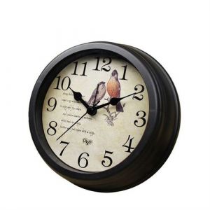 horloge murale ou à poser silencieuse ronde motif oiseaux
