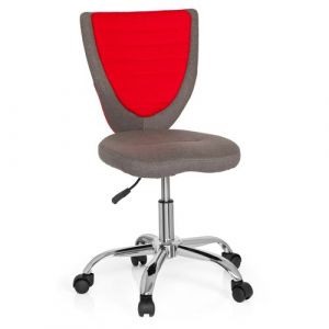 Chaise de bureau enfant / Siège de bureau enfant KIDDY COMFORT tissu gris/rouge hjh OFFICE