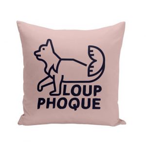 Fabulous Housse de coussin rose Loup-phoque [40x40 cm]
