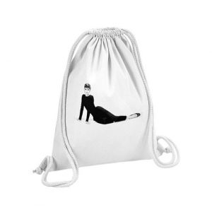 Fabulous Sac de Gym en Coton Blanc Audrey Hepburn Photo Studio 12 Litres